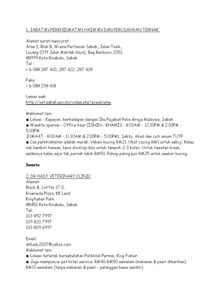 Klinik Kucing  PDF
