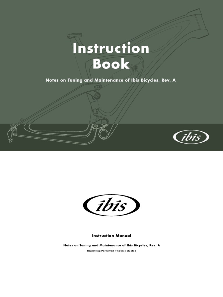 Ibis Bicycle Tuning & Maintenance Guide | PDF | Vehicle Parts | Vehicle ...