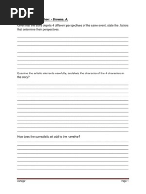 Picture Book Tasksheet Browne