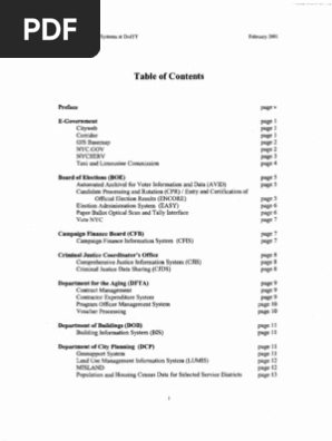 NYC DoITT 2001 Data Systems Inventory