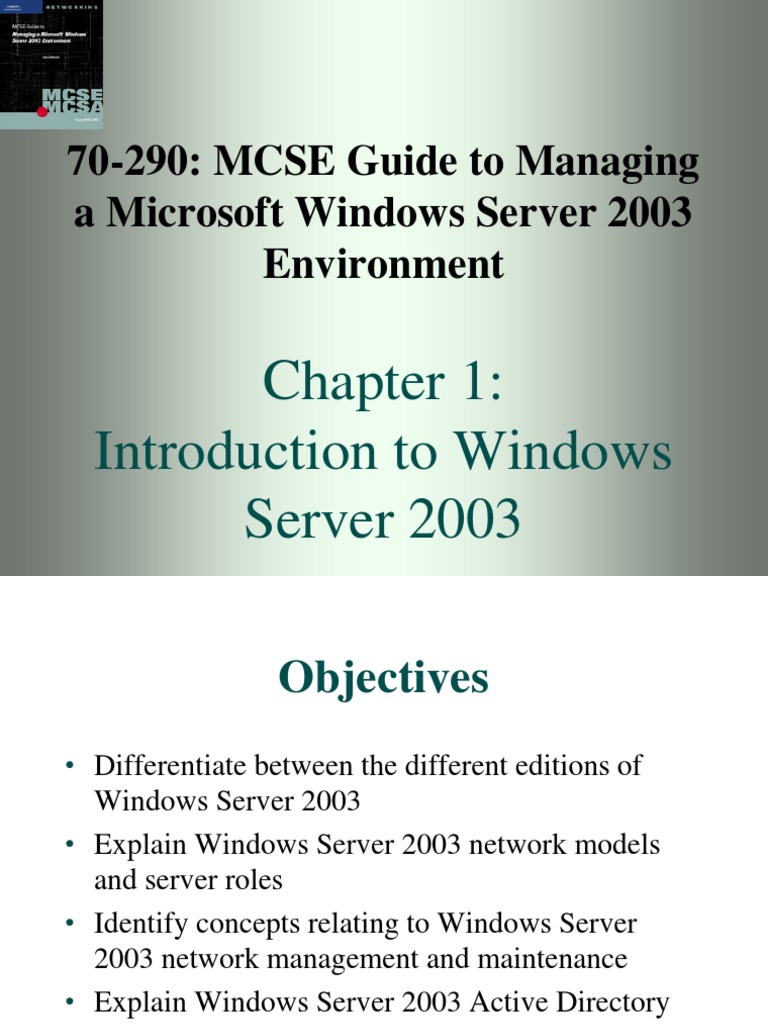 Managing Windows Server 2003 Essentials | PDF | Active Directory ...