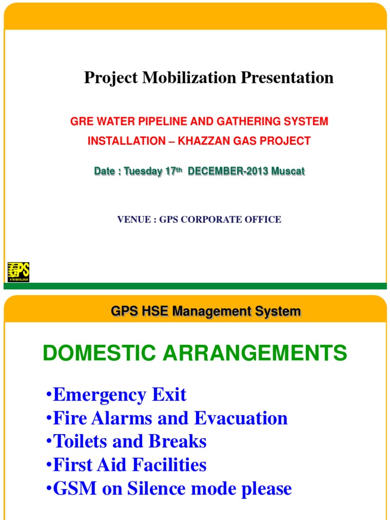 Project Mobilization Presentation | Pipeline Transport | Pipe (Fluid ...