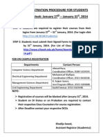 Course Registration Procedure For Students Registration Week: January 27 - January 31, 2014