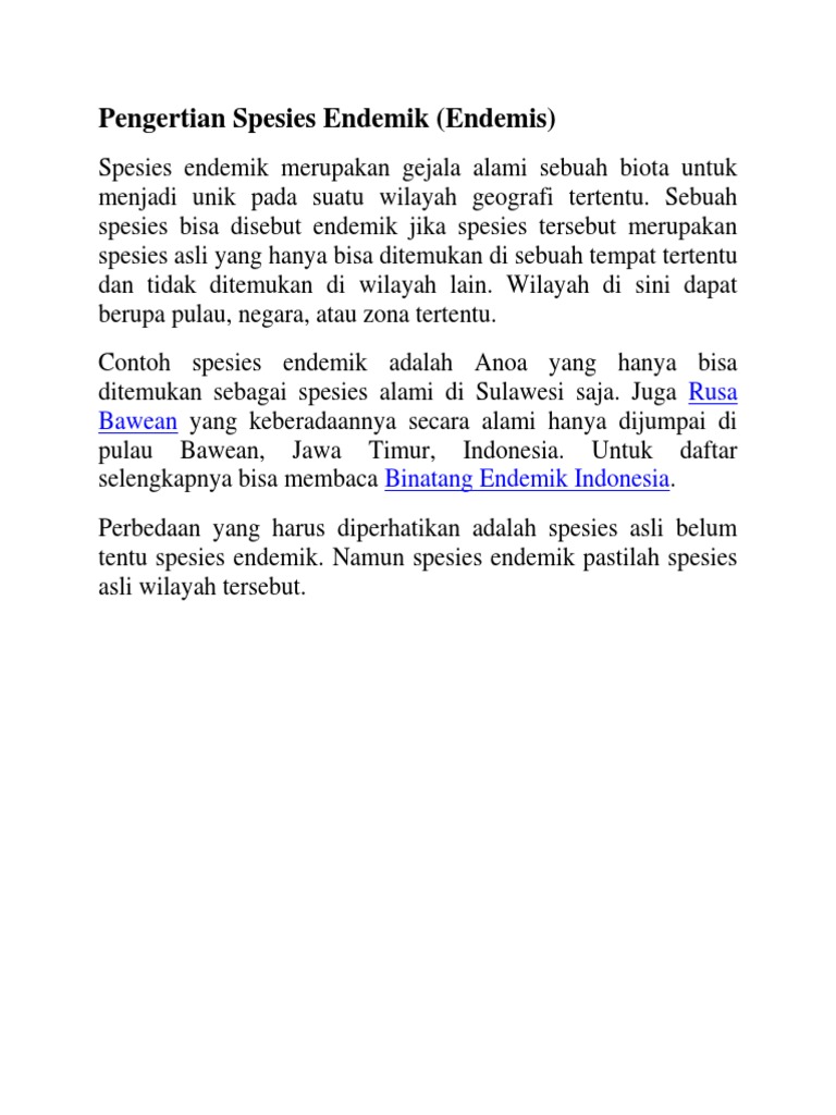Apakah Maksud Spesies Endemik Fundacionfaroccr