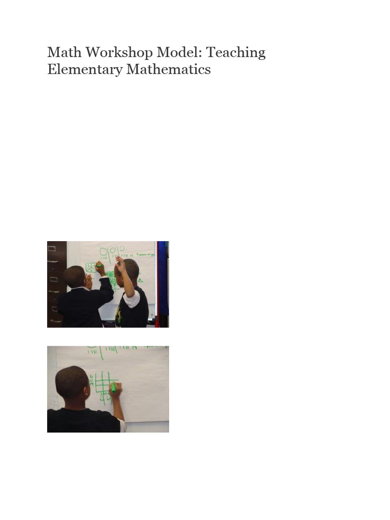 Math Workshop Model – The Origin of the Workshop Model – OAXR