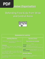 Defending Free Kicks From Wide and Central Areas