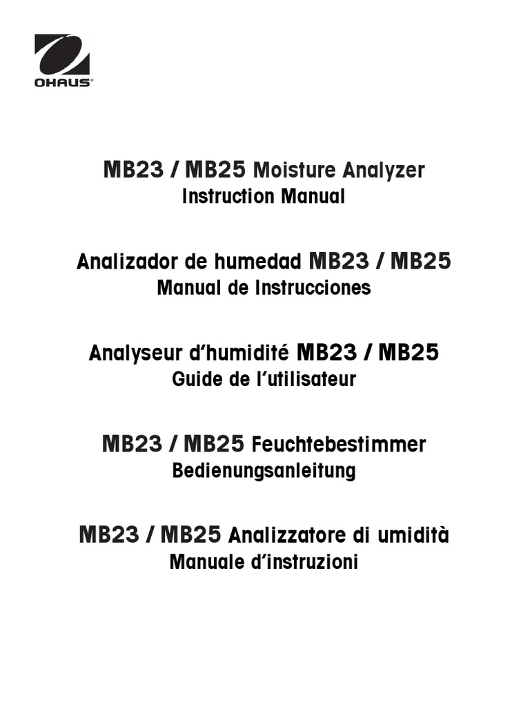 Instruction Manual Mb23 Mb25 De En Es Fr It 80252474 D Pdf