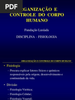 Organização e Controle do Corpo Humano