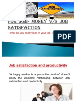 for job - money vs satisfaction