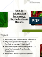 Unit-1 Information Technology Key to Business Results