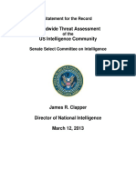 Worldwide Threat Assessment US Intelligence Community: Statement For The Record