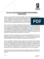 Goalkeeper Equipment Standards - Measurement Procedures - 2012-2013
