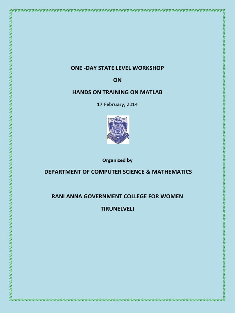 MATLAB Workshop for Students 2014 | PDF | Art