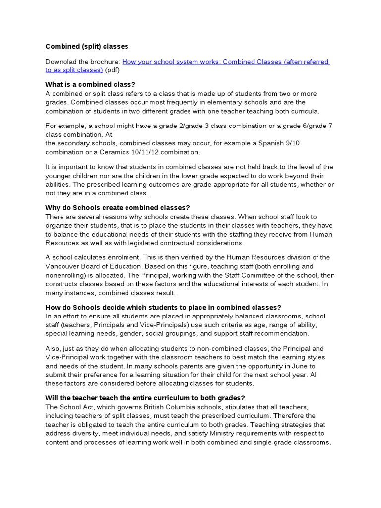 Combined Classes | PDF