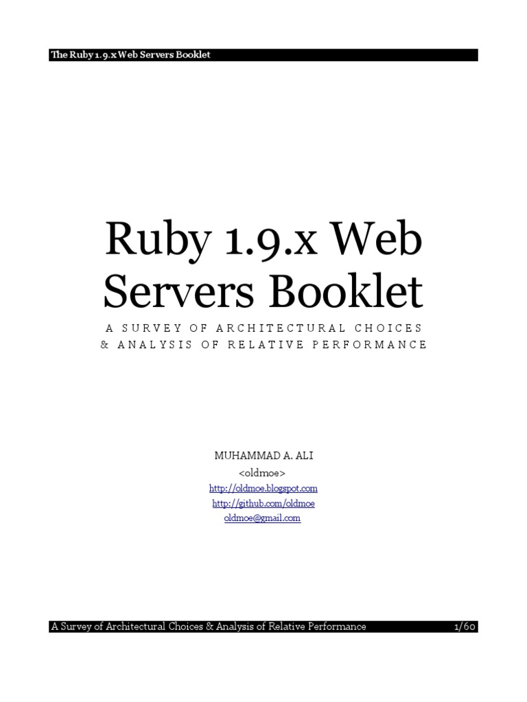 The Ruby 1.9.x Web Servers Booklet | PDF | Thread (Computing) | Web Server