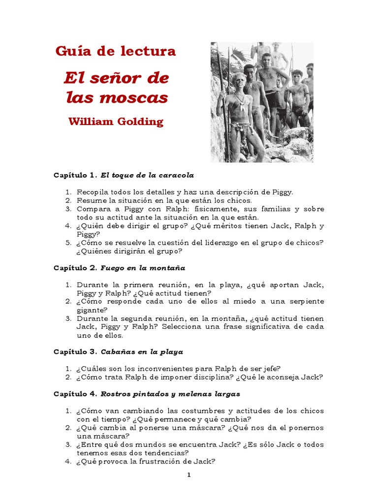 ruptura sangre tímido Guía de Lectura El Señor de Las Moscas | PDF