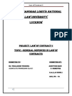General Defencs in Law of Contracts