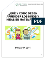 Qué y Cómo Deben Aprender Los Niños y Niñas en El Área de Matemática