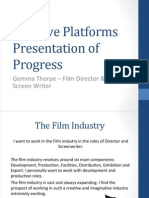 Creative Platforms Presentation of Progress: Gemma Thorpe - Film Director & Screen Writer