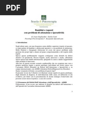 Adhdbambini E Ragazzi Problemi Attenzione Iperattività