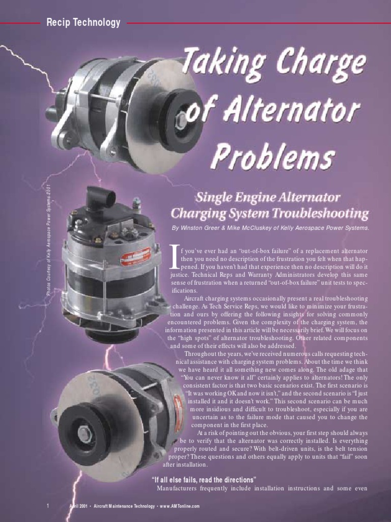 Alternator Problems PDF Troubleshooting Electric Generator
