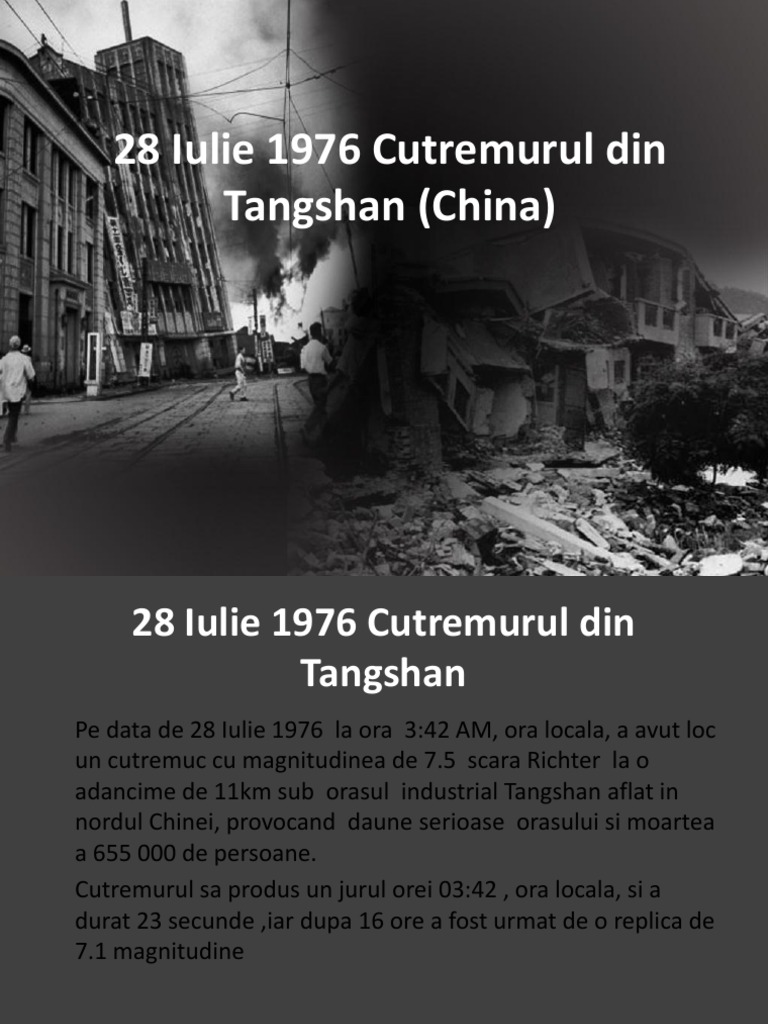 28 Iulie 1976 Cutremurul Din Tangshan (China