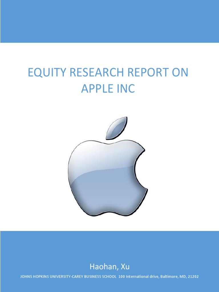 Apple Equity Research Report Final PDF Apple Inc. Depreciation