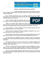 Feb18.2014 Bfinancial Assistance To Teachers in Rural Areas Pushed