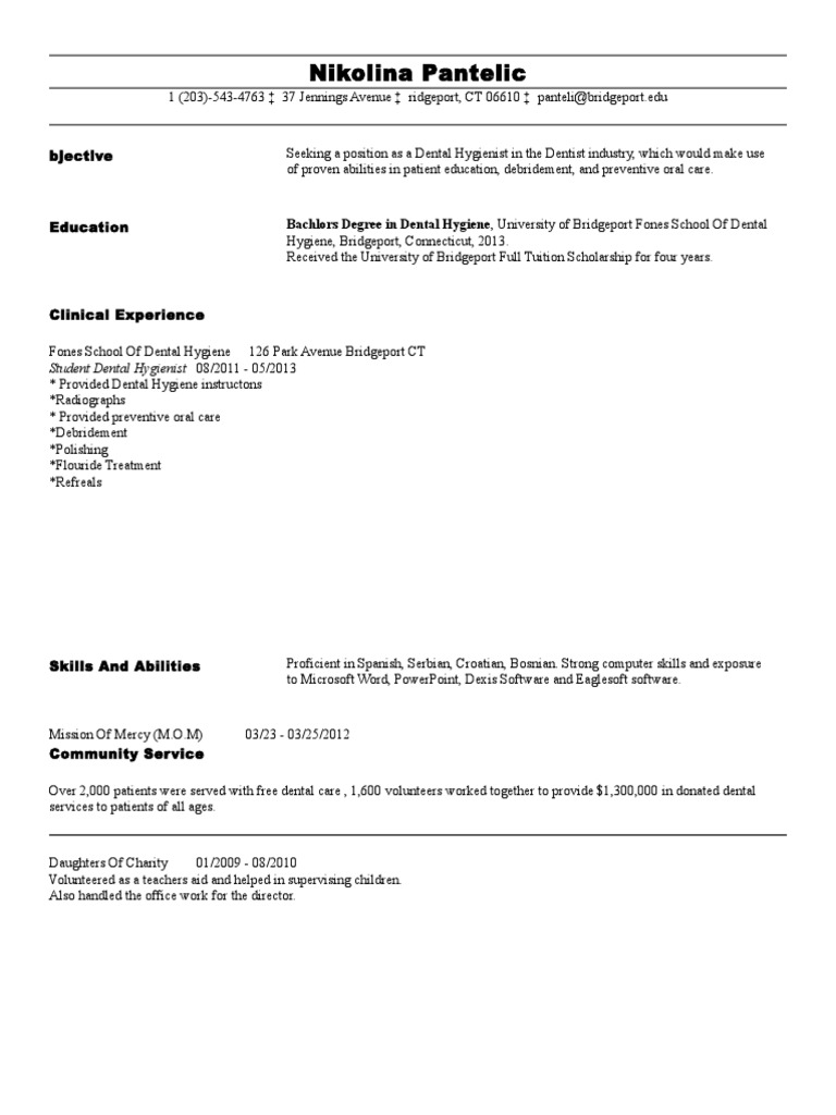 DH Resume 1 | PDF | Wellness | Science & Mathematics