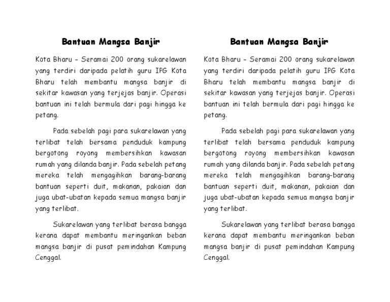 Bantuan Mangsa Banjir Pdf