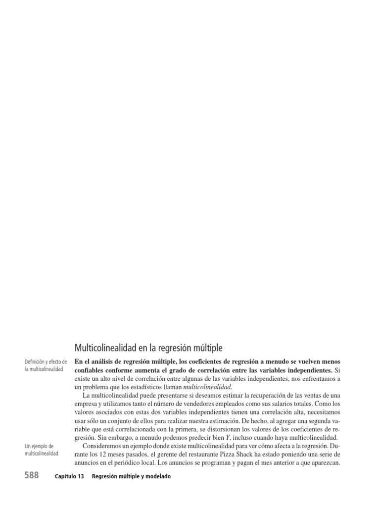 Ejemplos de multicolinealidad en regresión | PDF | Análisis de ...
