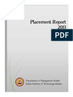 Placement Report 2013: Department of Management Studies Indian Institute of Technology Madras