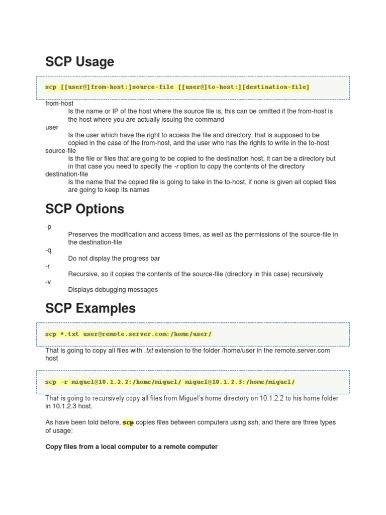 SCP Usage | PDF