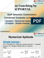 SSC CGL Numerical Aptitude Simple Interest