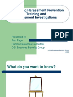 Harassment Training and Investigations