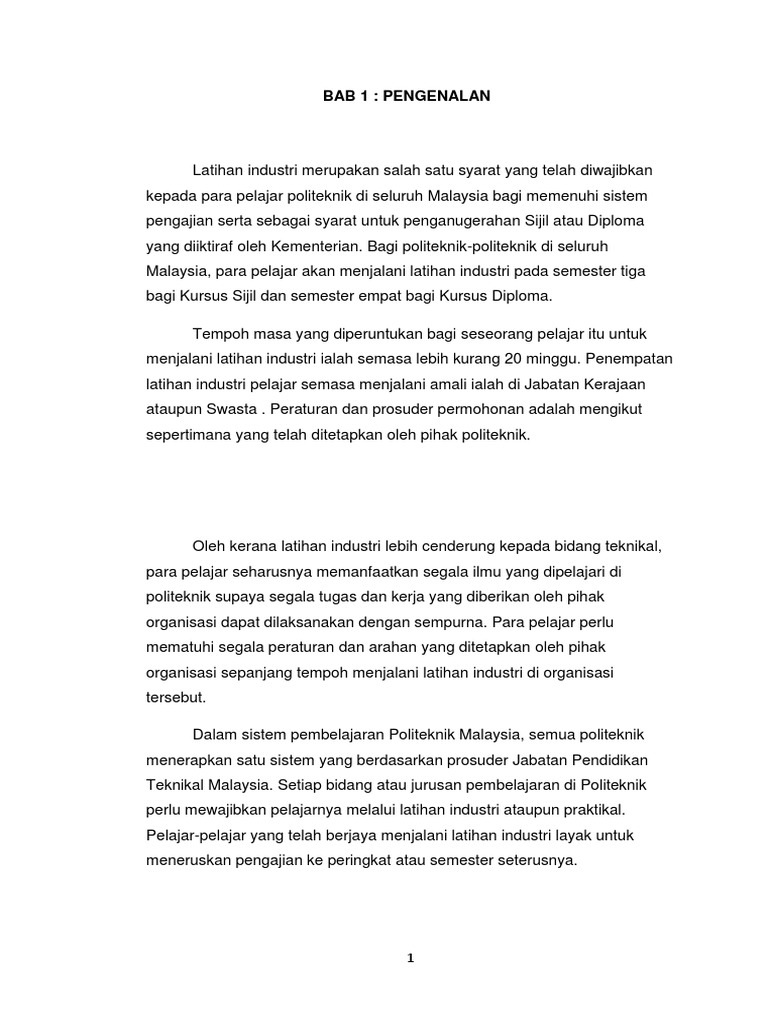 Laporan Akhir Latihan Industri (Mohammad Nazirul Bin 