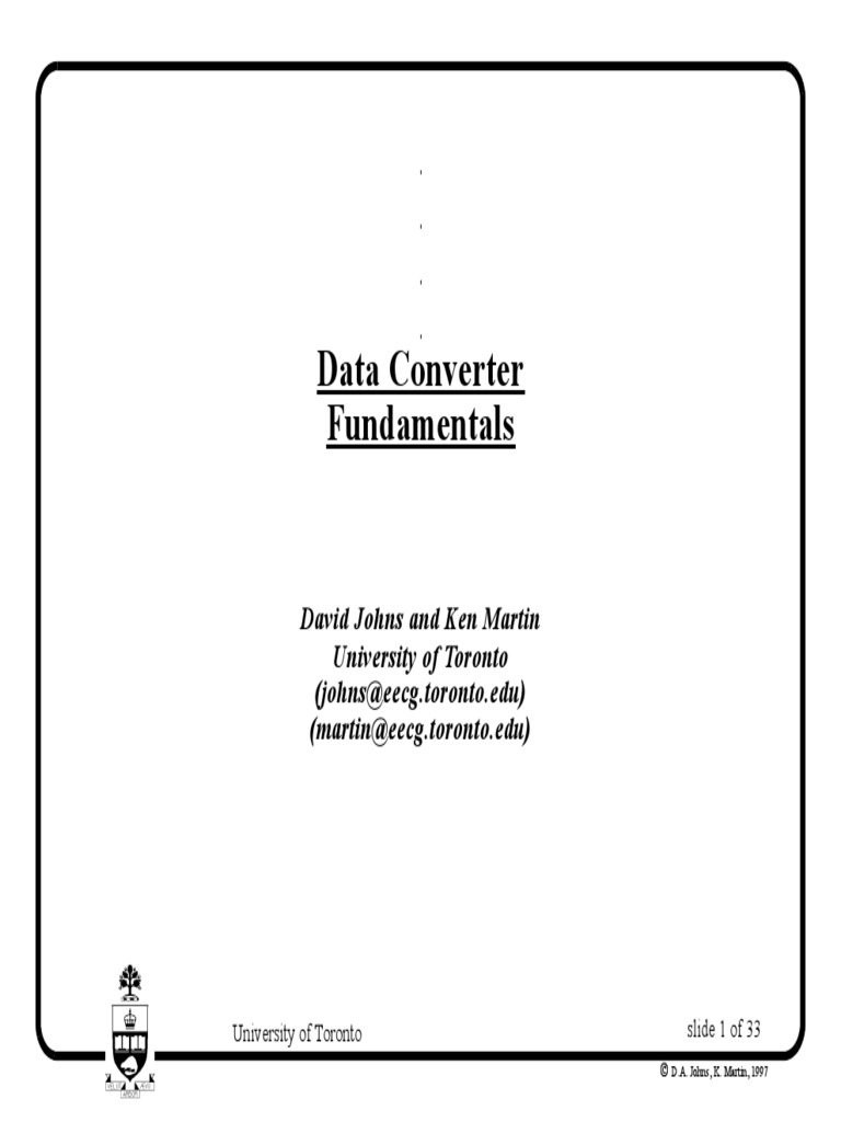 11 Converter Fundamentals - Johns & Martin Slides | PDF | Analog To ...