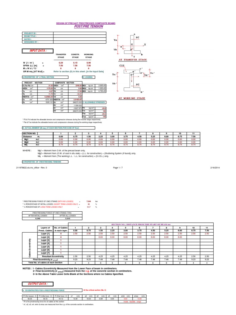 Precast Prestressed Composite Beam Design | PDF | Technology & Engineering
