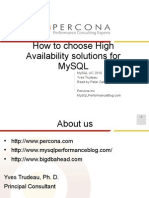 How To Choose High Availability Solutions For MySQL Presentation