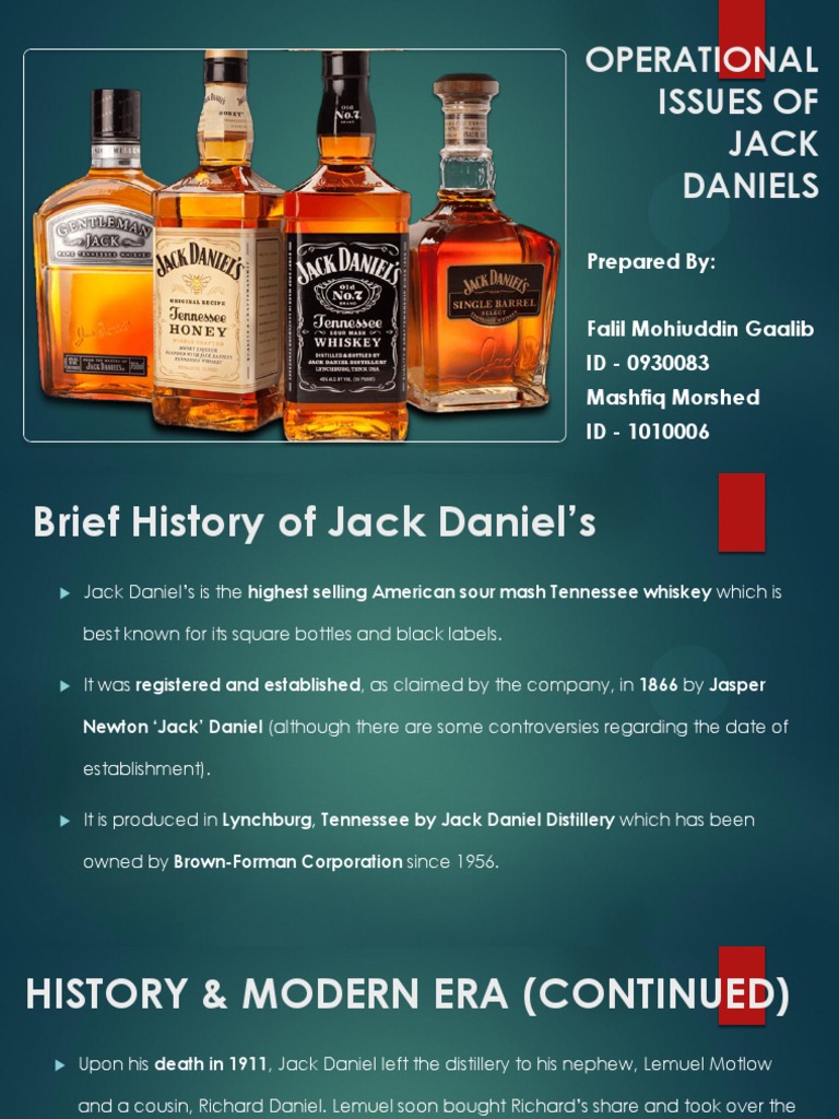 Jack Daniel's History and Legacy | PDF | Alcoholic Drinks | Beverages