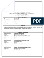 Personal Particulars: Mohammad Azizul Bin Abd Rahim