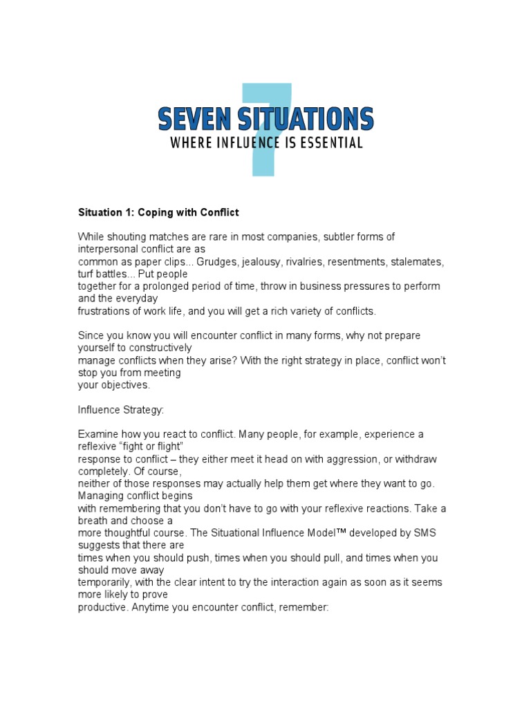 Strategies for Managing Workplace Conflict | PDF | Negotiation | Psychology