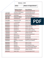 Itinerary 2014 1st Semester