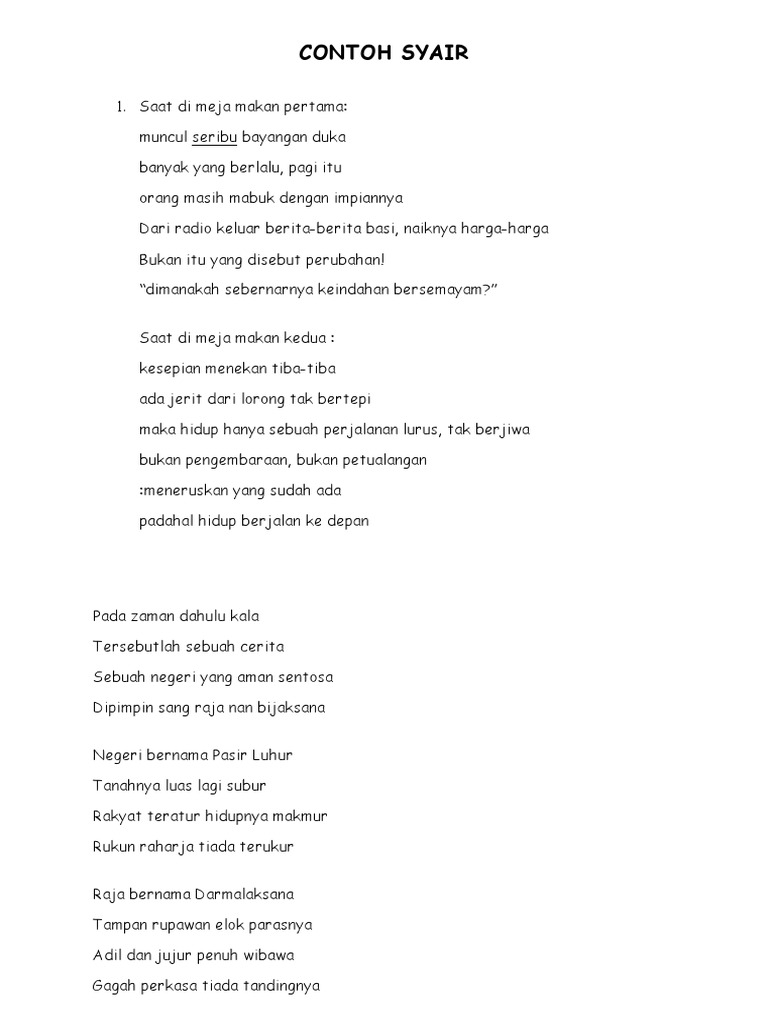 Contoh Syair