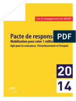 Pacte de Responsabilité: Les 25 Engagements Du Medef