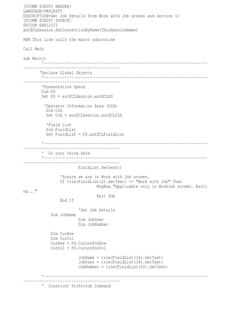 Job Details Automation Script | PDF