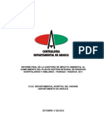 Informe Final Auditoria Ambiental Residuos Hospitalarios 2011 Ese Hospital Del Sarare