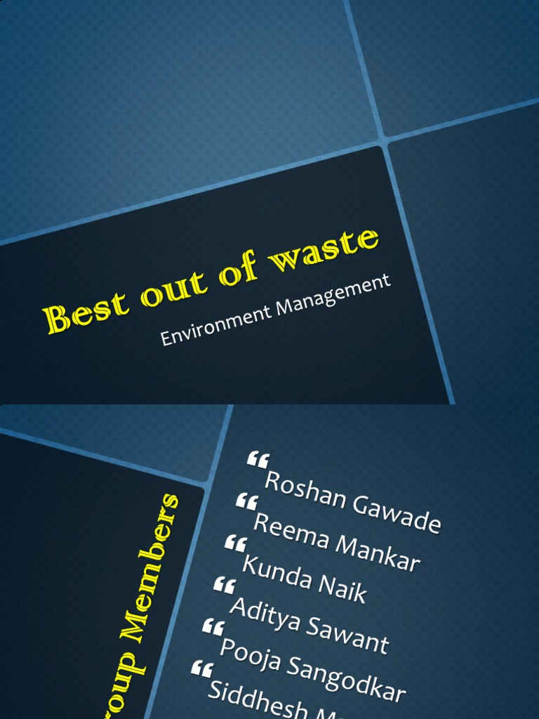 Best Out Of Waste PDF Management Accounting Business