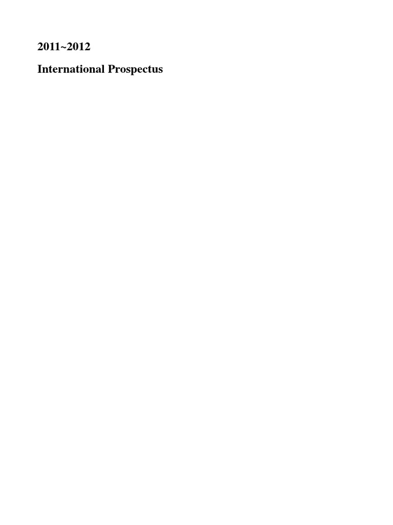 2011 2012 International Prospectus PDF Postgraduate Education