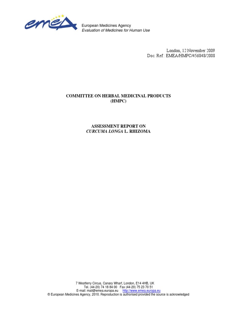 Committee On Herbal Medicinal Products (HMPC) : Evaluation of Medicines ...